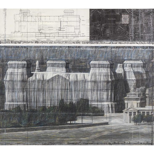 CHRISTO UND JEANNE-CLAUDE) CHRISTO & JEANNE-CLAUDE (JAVACHEFF : 'Wrapped Reichstag (Project for Berlin)' (Dobiaschofsky Auktionen AG)