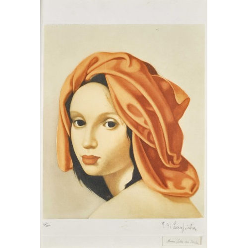 TAMARA DE LEMPICKA : 'Jeune fille au turban orange' (Dobiaschofsky Auktionen AG)