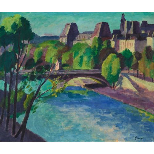 WILHELM GIMMI : 'La Seine et l′Htel de ville  Paris' (Dobiaschofsky Auktionen AG)