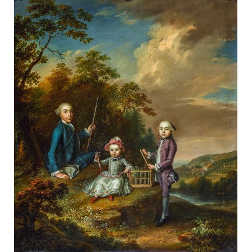 JOHANN LUDWIG ABERLI : Bildnis der drei Shne von Niklaus von Diesbach (1722-1782) (Dobiaschofsky Auktionen AG)