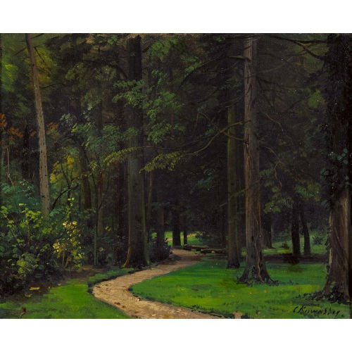 CHARLES EUPHRASIE KUWASSEG : Le chemin forestier (Dobiaschofsky Auktionen AG)