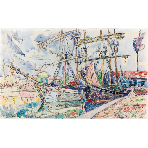 PAUL SIGNAC : Hafenszene bei St-Malo (DOBIASCHOFSKY AUKTIONEN AG)