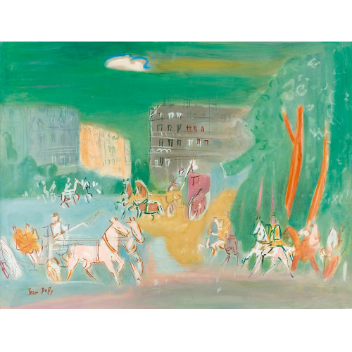 JEAN DUFY : 'Cal�ches et cavaliers, vers le Bois de Boulogne' (DOBIASCHOFSKY AUKTIONEN AG)