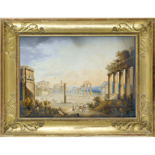 FRANZ KAISERMANN : Vue du Forum au lever du Soleil (DOBIASCHOFSKY AUKTIONEN AG)