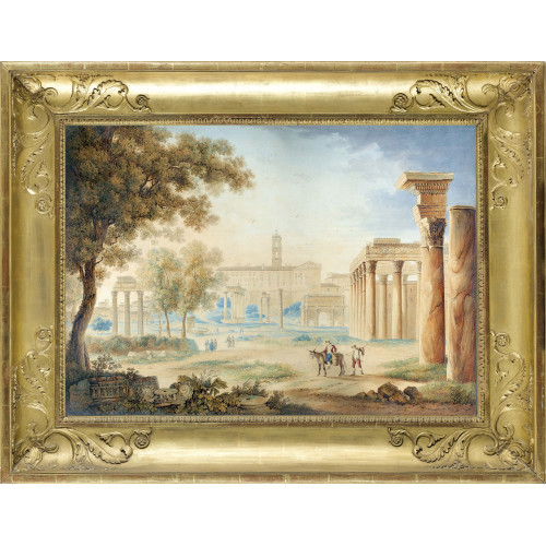 FRANZ KAISERMANN : Vue du Forum au coucher du Soleil (DOBIASCHOFSKY AUKTIONEN AG)