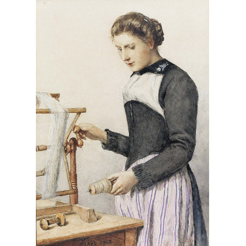ALBERT ANKER : Die junge Spinnerin (DOBIASCHOFSKY AUKTIONEN AG)