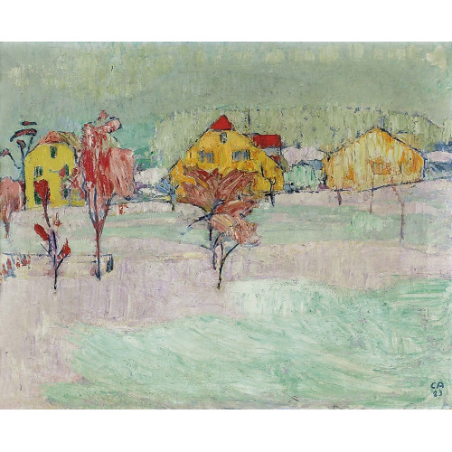 CUNO AMIET : 'Gelbe H�user im Winter' (DOBIASCHOFSKY AUKTIONEN AG)