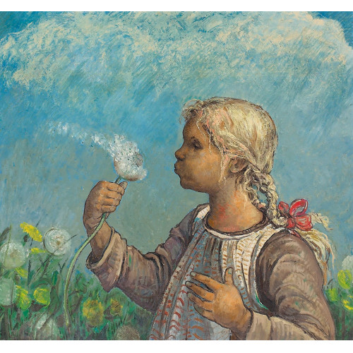 KARL SCHENK : M�dchen mit Pusteblume (DOBIASCHOFSKY AUKTIONEN AG)
