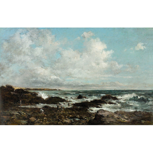 CHARLES FRAN�OIS DAUBIGNY : K�stenpartie mit Krevettensammlerinnen (DOBIASCHOFSKY AUKTIONEN AG)