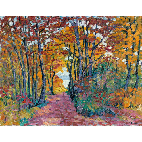 ERNST SAMUEL GEIGER : 'Blick durch herbstlichen Wald' (DOBIASCHOFSKY AUKTIONEN AG)