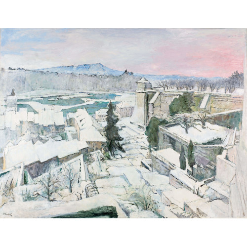 VICTOR SURBEK : Berner Mattenquartier und M�nsterplattform im Winter (DOBIASCHOFSKY AUKTIONEN AG)