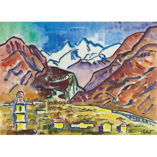 KARL SCHMIDT-ROTTLUFF : Landschaft im Tessin (DOBIASCHOFSKY AUKTIONEN AG)