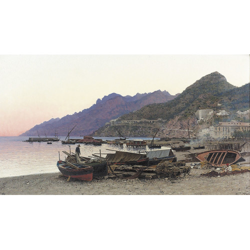 FRIEDRICH PAUL (EIGTL. NEHRLICH NERLY : 'Abend am Strand von Salerno' (DOBIASCHOFSKY AUKTIONEN AG)