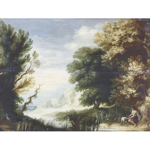 ALEXANDER KEIRINCX : Idyllische Waldpartie mit einem Hirten (DOBIASCHOFSKY AUKTIONEN AG)