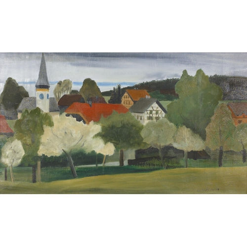 WERNER PAUL WITSCHI : Sommerliche Dorfpartie (DOBIASCHOFSKY AUKTIONEN AG)