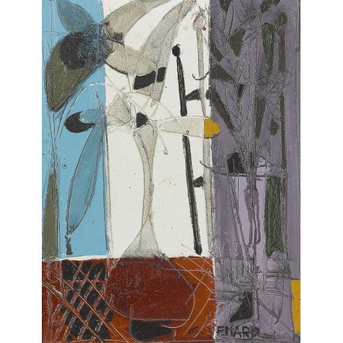 CLAUDE VENARD : Interieur mit Blumenstillleben (DOBIASCHOFSKY AUKTIONEN AG)
