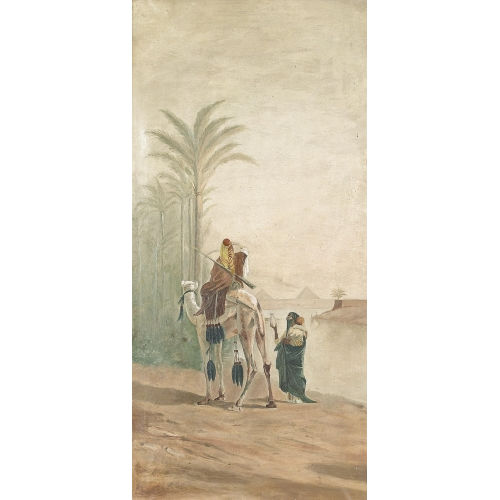 OTTO PILNY : Orientalische Szene vor den Pyramiden von Gizeh (DOBIASCHOFSKY AUKTIONEN AG)