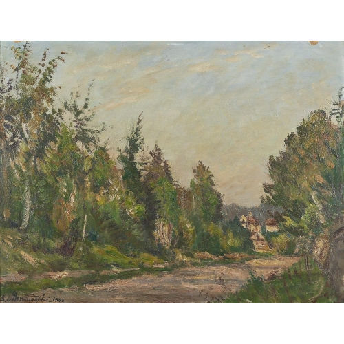 STEFAN DOMARADZKI : Waldpartie in sommerlicher Landschaft (DOBIASCHOFSKY AUKTIONEN AG)