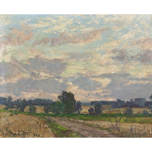STEFAN DOMARADZKI : Weite Landschaft unter sommerlichem Himmel (DOBIASCHOFSKY AUKTIONEN AG)