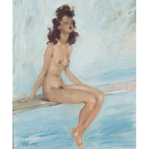 JEAN GABRIEL DOMERGUE : 'Au plongeoir' (DOBIASCHOFSKY AUKTIONEN AG)