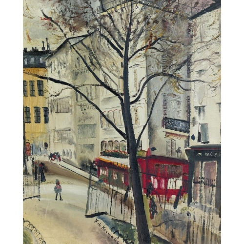 EUGENE NESTOR DE KERMADEC : Stadtpartie in Paris mit kleinem Park (DOBIASCHOFSKY AUKTIONEN AG)