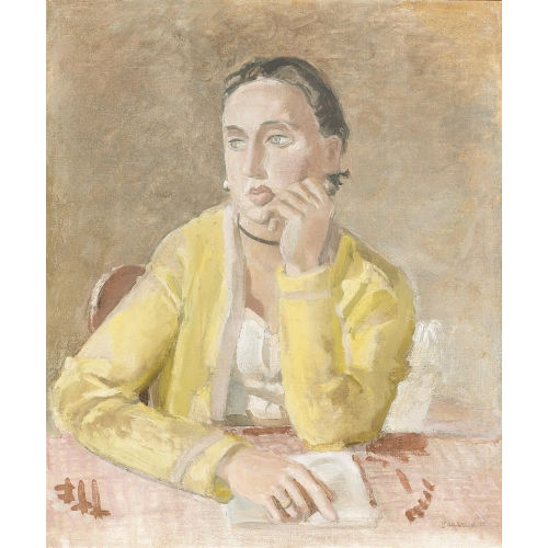 MAURICE BARRAUD : Portr�t einer Dame in Gelb (DOBIASCHOFSKY AUKTIONEN AG)