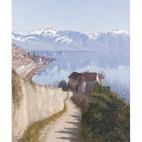 ALBERT DUPLAIN : Lavaux mit Blick auf St-Saphorin (DOBIASCHOFSKY AUKTIONEN AG)