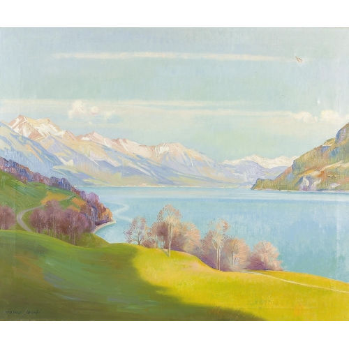 MARCUS JACOBI : Herbstliche Ansicht des Brienzersees (DOBIASCHOFSKY AUKTIONEN AG)