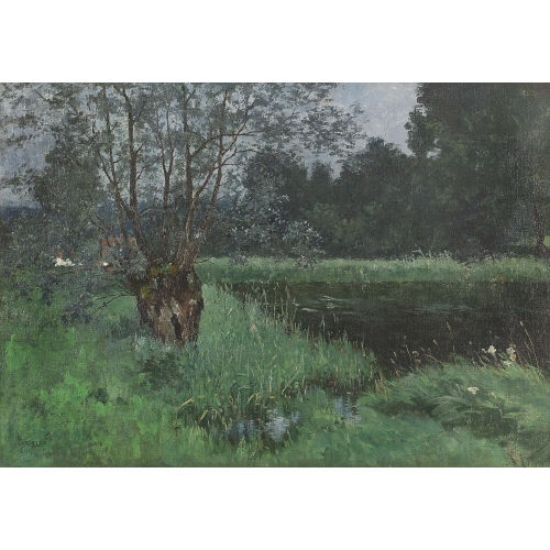 JOSUA VON GIETL : Flusslandschaft mit Weide (DOBIASCHOFSKY AUKTIONEN AG)