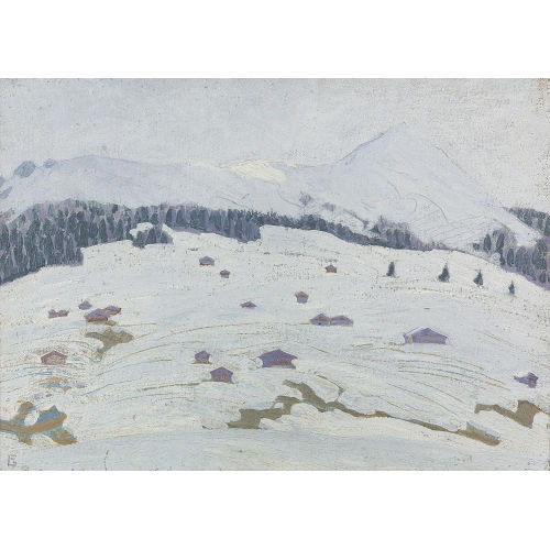 ERNST SAMUEL GEIGER : Winterliche Berglandschaft in der N�he des Lauenenhorns (DOBIASCHOFSKY AUKTIONEN AG)