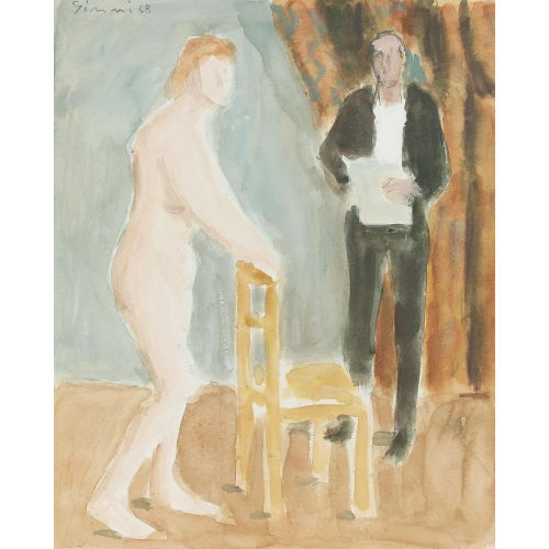 WILHELM GIMMI : Peintre et mod�le (DOBIASCHOFSKY AUKTIONEN AG)