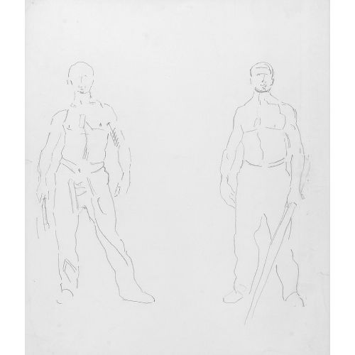 FERDINAND HODLER : Figurenstudien f�r die Vorderseite der F�nfzigernote (DOBIASCHOFSKY AUKTIONEN AG)