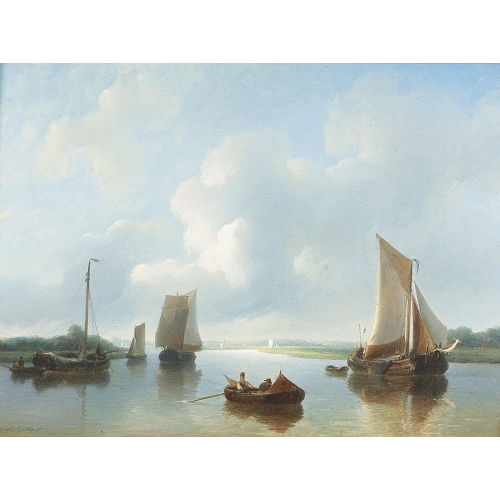 PETRUS JOHANNES SCHOTEL : Sommertag auf einem Fluss (DOBIASCHOFSKY AUKTIONEN AG)