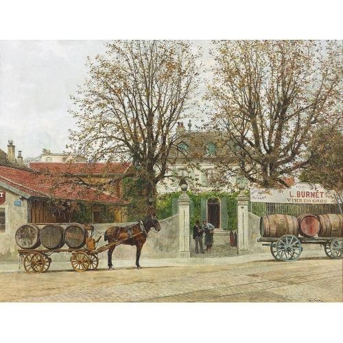 FRAN�OIS ADOLPHE GRISON : La rue de la Mairie aux Eaux-Vives (DOBIASCHOFSKY AUKTIONEN AG)