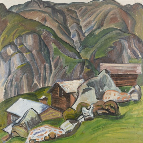 HERMANN HUBER : 'Walliser Berge' (DOBIASCHOFSKY AUKTIONEN AG)