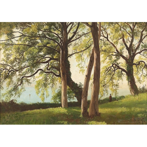 JEAN PHILIPPE GEORGE-JULLIARD : Sommerliche Parklandschaft am Genfersee (DOBIASCHOFSKY AUKTIONEN AG)
