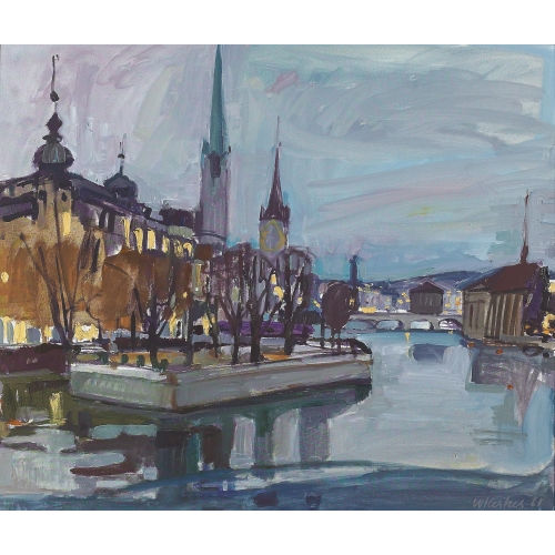 WALTER KERKER : 'Z�rich am Abend' (DOBIASCHOFSKY AUKTIONEN AG)