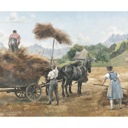 HANS GARTMEIER : Bauern bei der Feldarbeit (DOBIASCHOFSKY AUKTIONEN AG)