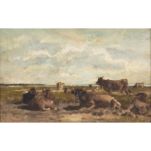 EMILE VAN MARCKE DE LUMMEN : K�he auf einer Weide im Sommer (DOBIASCHOFSKY AUKTIONEN AG)