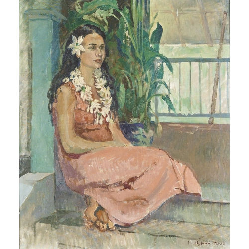 HENRI DUFAUX : 'Tahitienne � la robe rose' (DOBIASCHOFSKY AUKTIONEN AG)