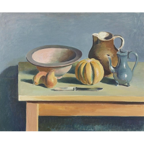 WILHELM GIMMI : 'Nature morte table de cuisine' (DOBIASCHOFSKY AUKTIONEN AG)