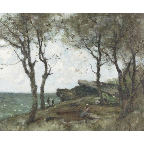 PAUL-DESIRE TROUILLEBERT : P�cheurs au bord de la mer (DOBIASCHOFSKY AUKTIONEN AG)