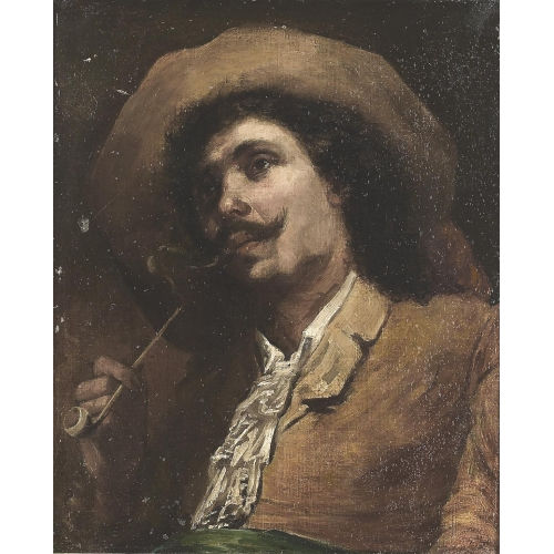 GUSTAVE COURBET : Portr�t eines Herrn mit Hut (DOBIASCHOFSKY AUKTIONEN AG)