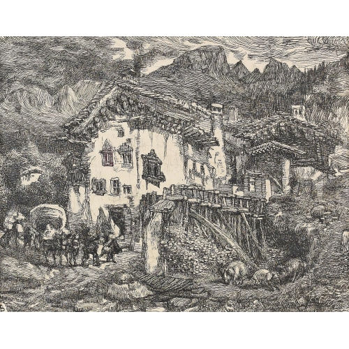 LOUIS SOUTTER : 'Le village de Zillis' (DOBIASCHOFSKY AUKTIONEN AG)