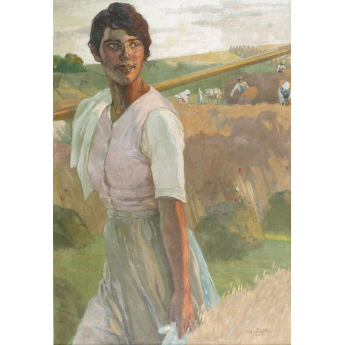 REINHOLD MAX EICHLER : Junge B�uerin bei der Ernte (DOBIASCHOFSKY AUKTIONEN AG)