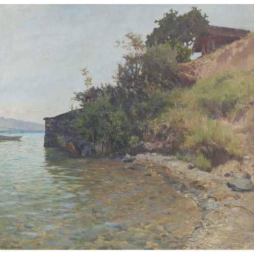 (JEAN BAPTISTE) ARTHUR CALAME : 'Lac de Thoune' (DOBIASCHOFSKY AUKTIONEN AG)