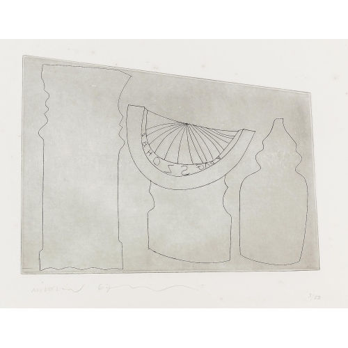 BEN NICHOLSON : Turkish sundial between two Turkish forms (DOBIASCHOFSKY AUKTIONEN AG)
