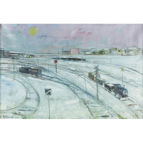 JEAN-FRAN�OIS COMMENT : 'La gare sous la neige' (DOBIASCHOFSKY AUKTIONEN AG)