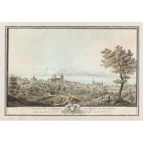 NIKLAUS SPR�NGLI : 'Vue de la Ville de Lausanne et des Environs du Lac...' (DOBIASCHOFSKY AUKTIONEN AG)
