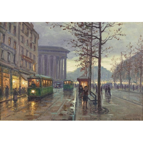 EDOUARD LEON CORTES : 'La Place de la Madeleine' (DOBIASCHOFSKY AUKTIONEN AG)
